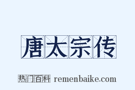 唐太宗传是什么意思的图片